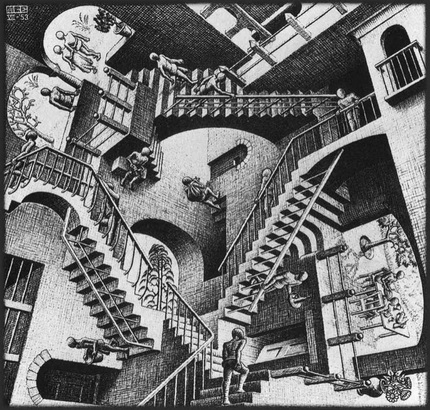 Escher Relativitása, és néhány, belőle ihletődött filmjelenet