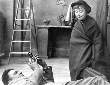 Fellini és felesége, Giulietta Masina az Országúton / La Strada forgatásán