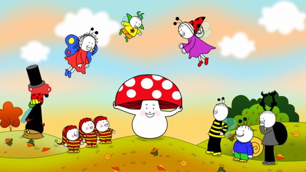 Kép a Bogyó és Babóca 3. – Játszótársak című rajzfilmsorozatból - A gomba kalapja