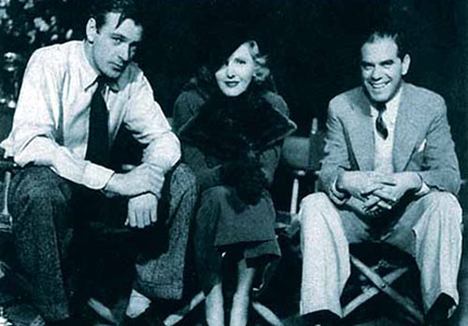 Gary Cooper, Jean Arthur és Frank Capra a Váratlan örökség forgatásán